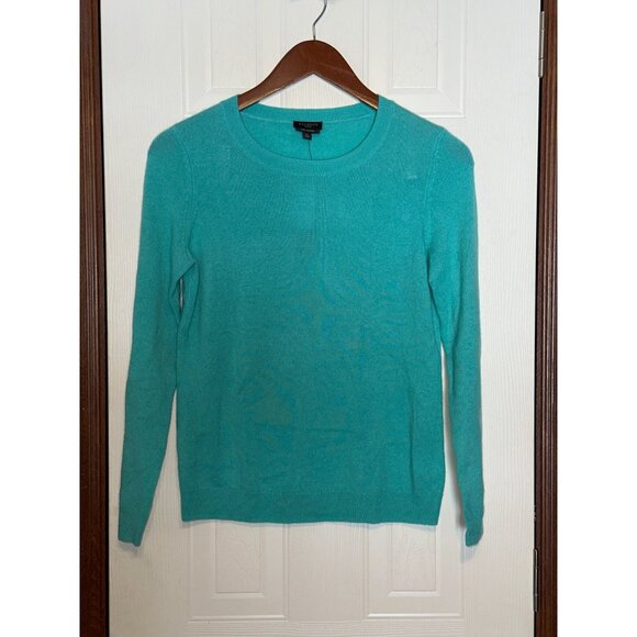 Talbots Pure Cashmere Teal Crew Neck Sweater Size Small Petite - Picture 1 of 9